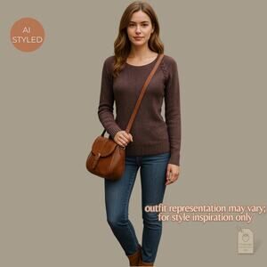 American Eagle Outfitters Brown Knit Sweater | Size S Petite